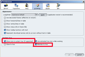 Minimize tray icon